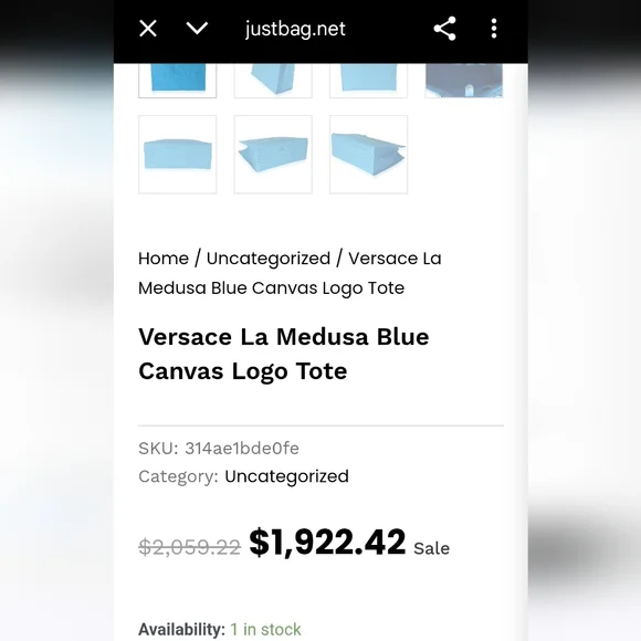 Versace La Medusa Blue Women's Canvas Logo Tote RETAIL $1922 (COA included) - Picture 13 of 13